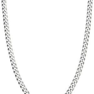 Italian Solid 925 Sterling Silver 3.5mm Diamond Cut Cuban Link Curb Chain Neckla